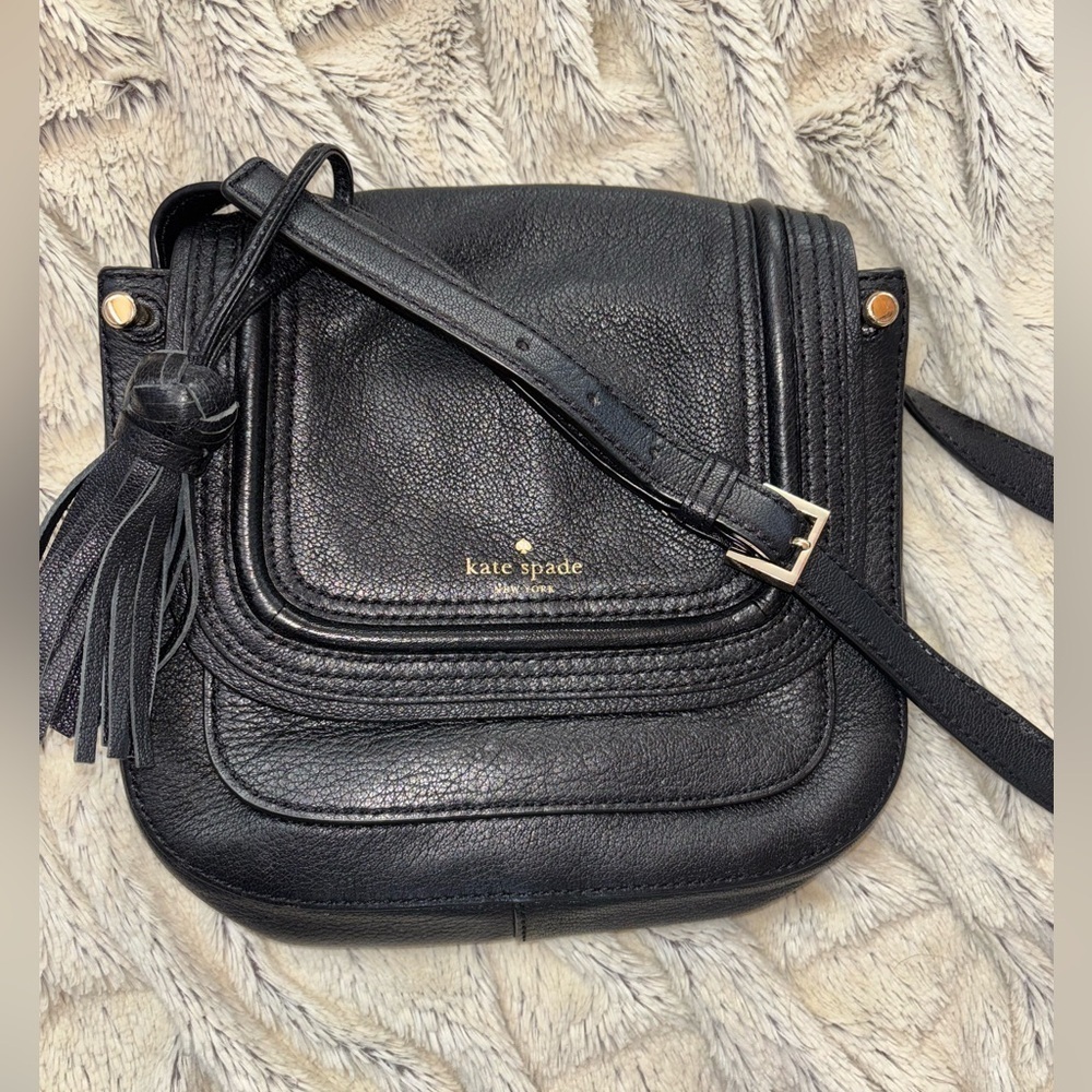 🔥SALE Kate Spade Black Leather Pratt Street Small Rianne crossbody bag like NEW - Picture 5 of 11